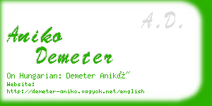 aniko demeter business card